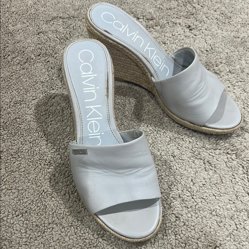 Calvin Klein Gray Wedge Shoes Modern Design